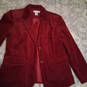 Dress Barn Deep Red Corduroy Blazer